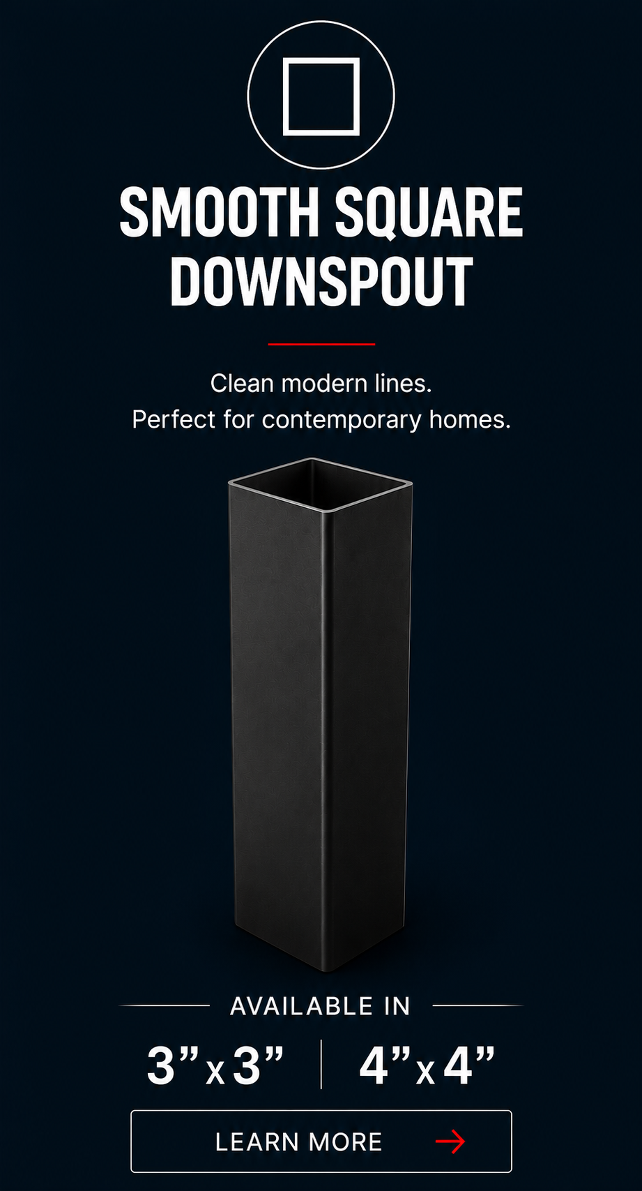 Smooth Square Downspout
